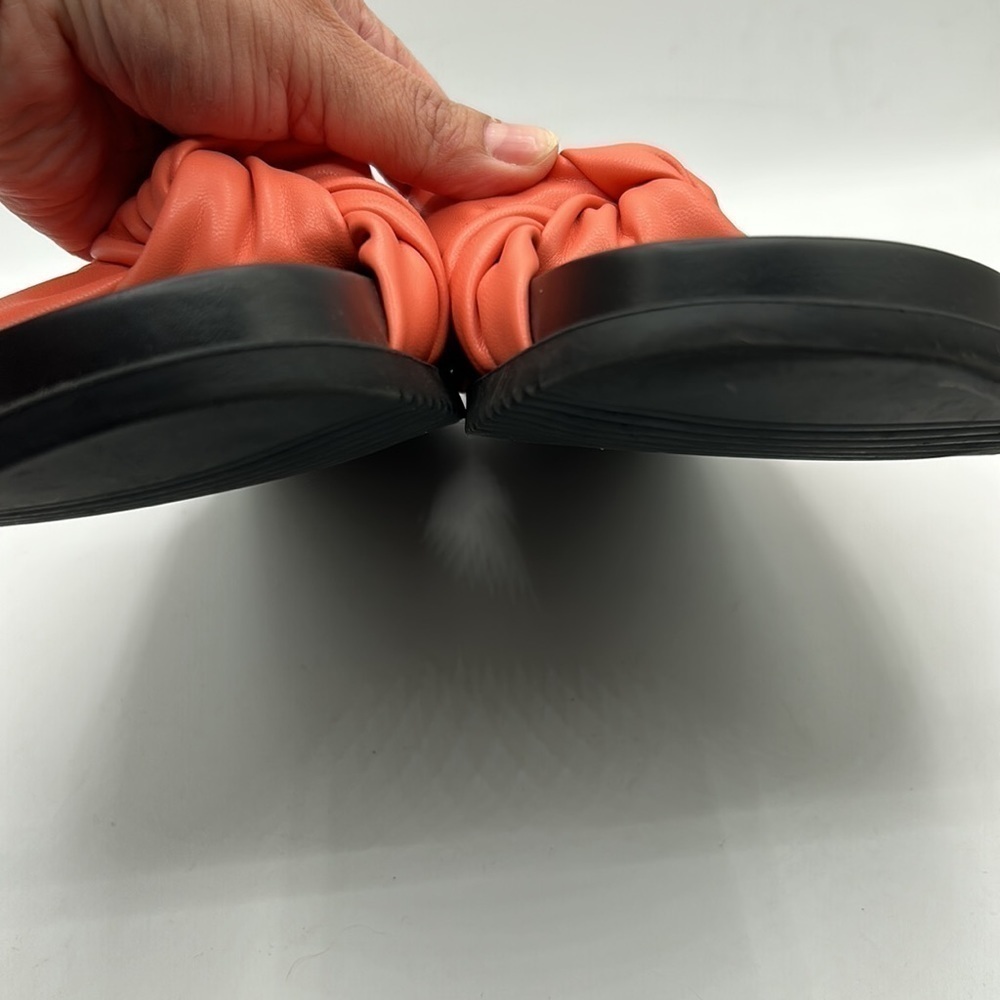 A New Day Orange Twist Black Flat Summer Sandals Size 8.5 - Picture 3 of 9